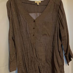 Plum blouse with small white dots (wrinkled in pic) worn once